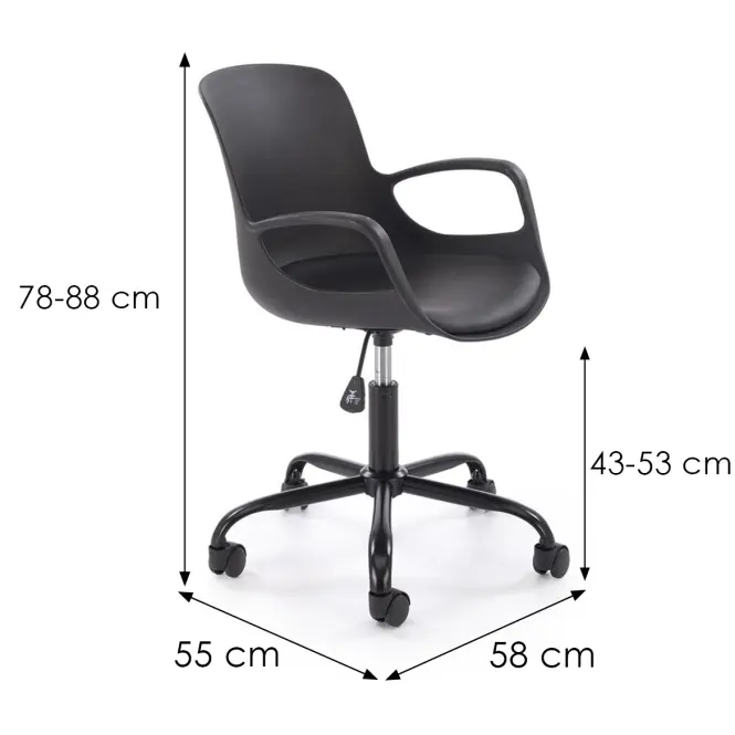 Otočná stolička Frost čierna