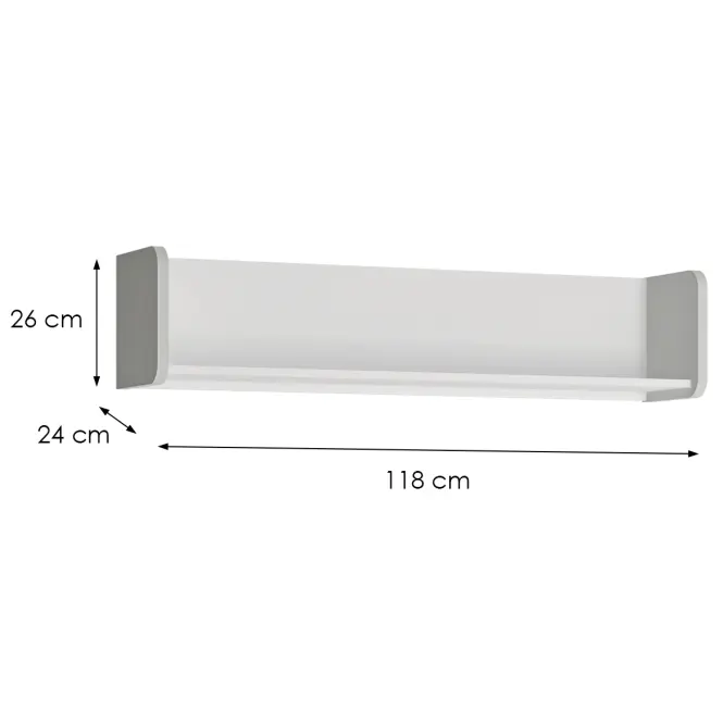 Polička Flxp01 Biela Alpin/Cool Grey,2