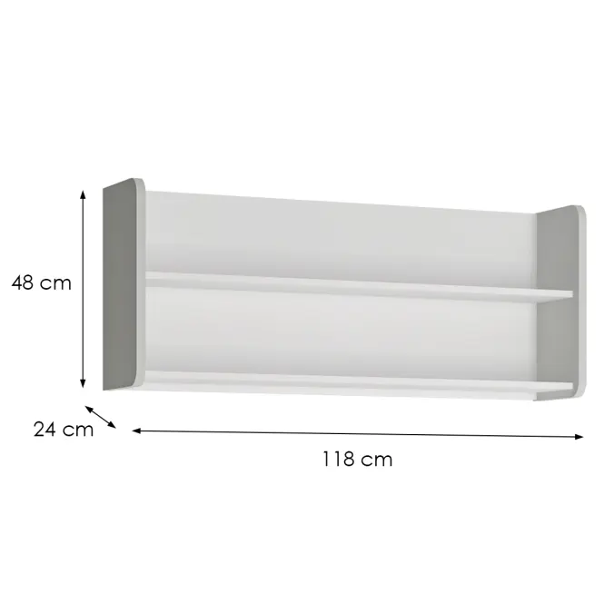 Polička Flexi Flxp02 Biela Alpin/Cool Grey,2