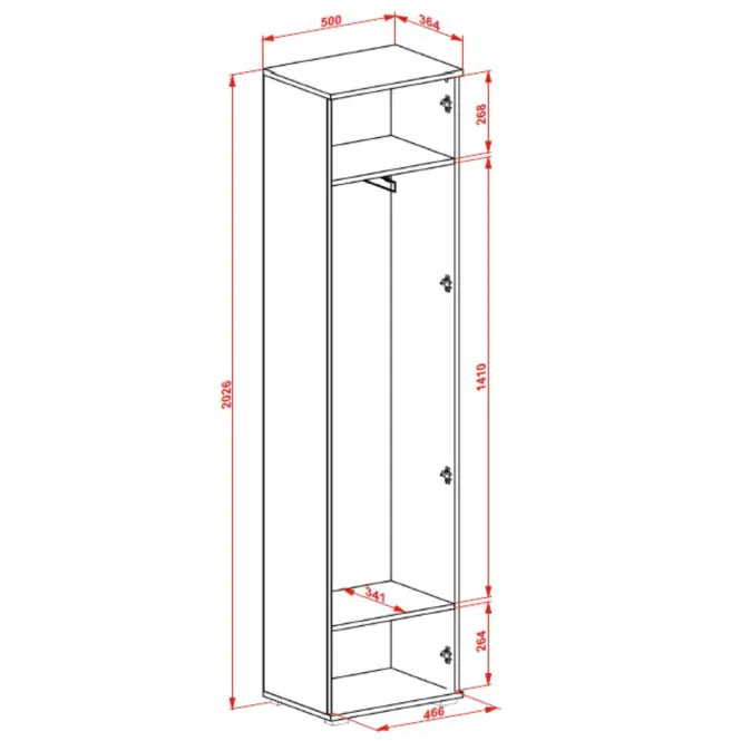 Skriňa Clif SL 50 artisan/biela,3