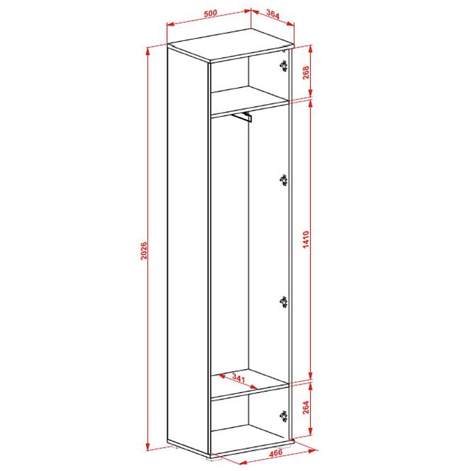 Skriňa Clif SL 50 artisan/biela,3