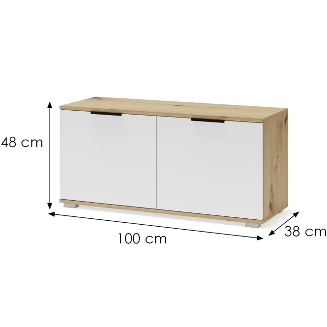 Skrinka na topánky Clif ST 100 artisan/biela,2
