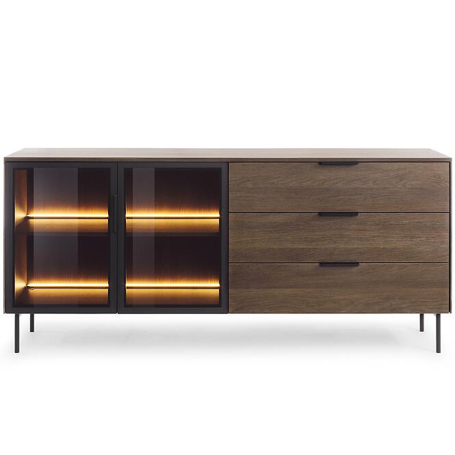 Komoda Lumi C 181 2d3s + Led Dub Dunin + Čierna