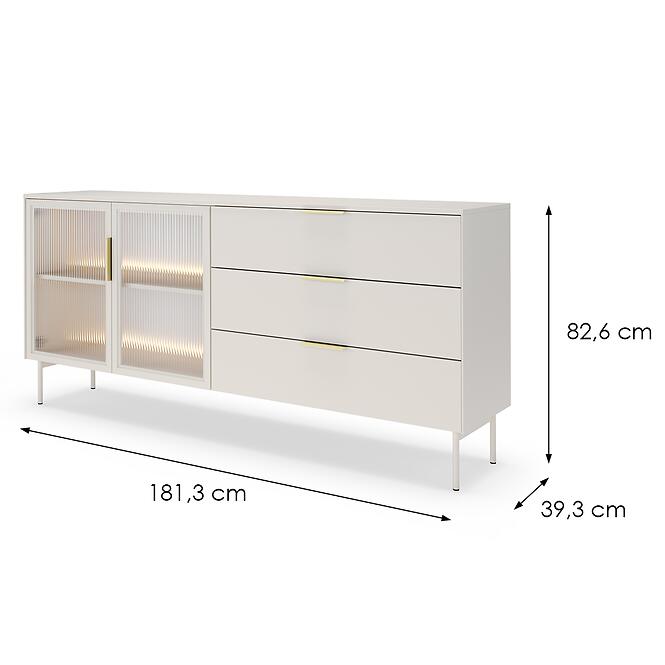 Komoda Lumi C 181 2d3s + Led Kašmír