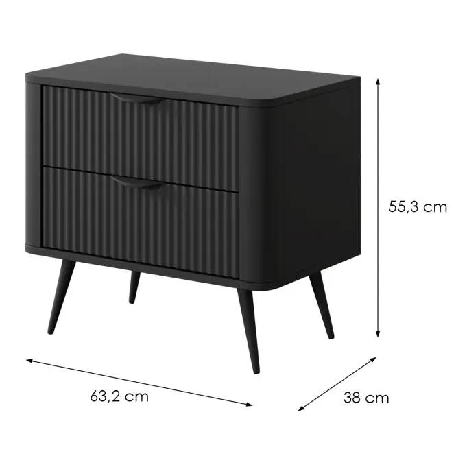 Nočný Stolík Lante  G 2s- 1kus Čierna
