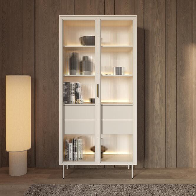 Vitrína Lumi Vysoká A 91 2d2s + Led Kašmír