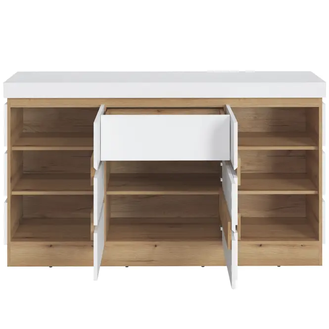 Komoda 3d1s Calabria Cork101 Dub Coast Evoke/Biela Alpin