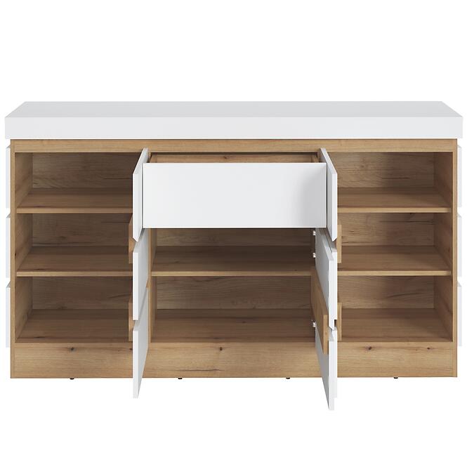Komoda 3d1s Calabria Cork101 Dub Coast Evoke/Biela Alpin,3