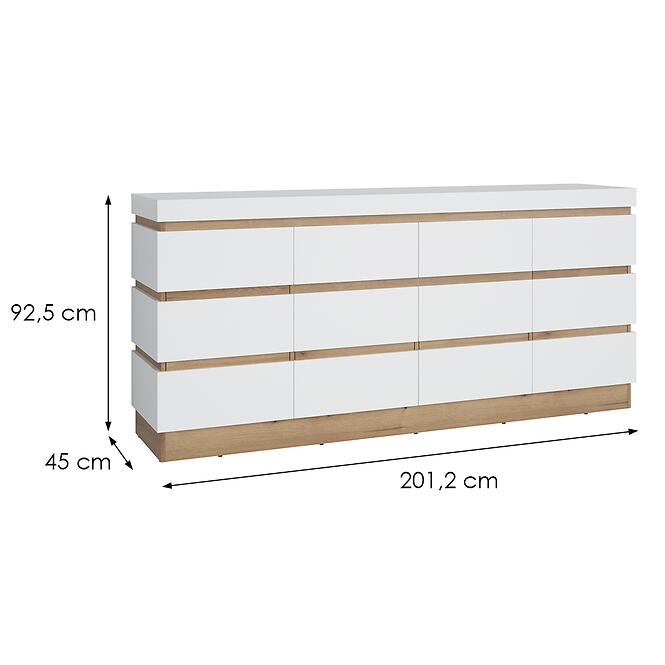 Komoda 4d2s Calabria Cork102 Dub Coast Evoke/Biela Alpin,2