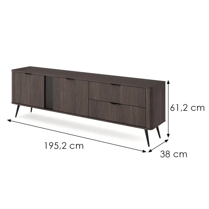 TV stolík Veris E 2d2s Dub Dunin + Čierna