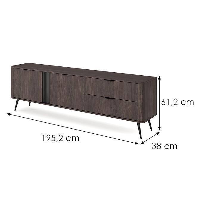 TV stolík Veris E 2d2s Dub Dunin + Čierna