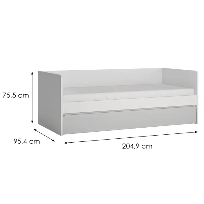Posteľ 90 1s Flexi Flxz01 Biela ​​Mdf Doska Alpin/Billbergia