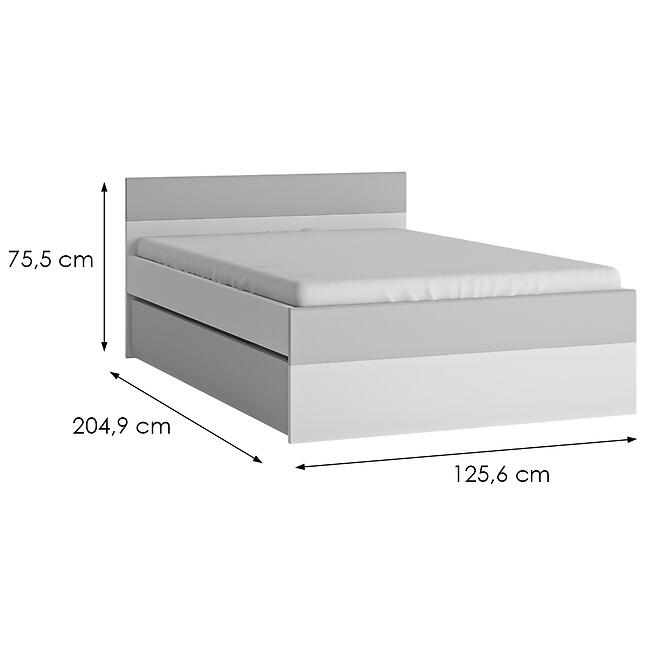 Posteľ 120 1s Flexi Flxz02  Alpská Biela ​​/ Alpská Biela ​​Supermat/Billbergia Mdf