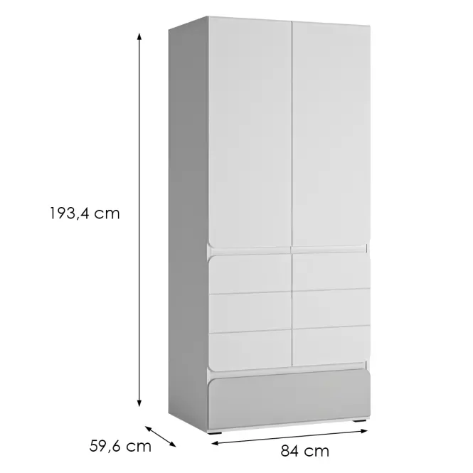 Skriňa 2d1s Flexi Flxs02 Alpin White/Alpin White Supermat/Billbergia Mdf,2