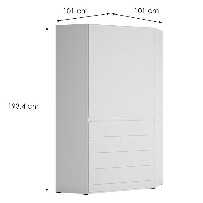 Skriňa Narożna 2d Flexi Flxs03  Mdf Alpin White/Alpin White Supermat