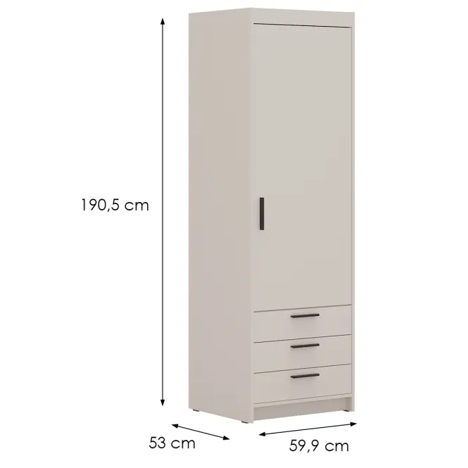 Skriňa Elena 1D 3S pieskovo béžová,3