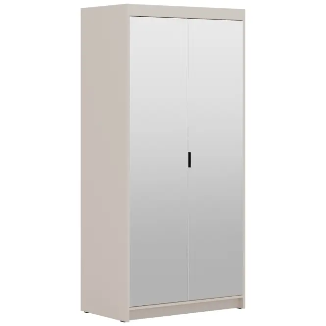 Skriňa Elena 90 cm so zrkadlom – piesková béžová, dvojdverová