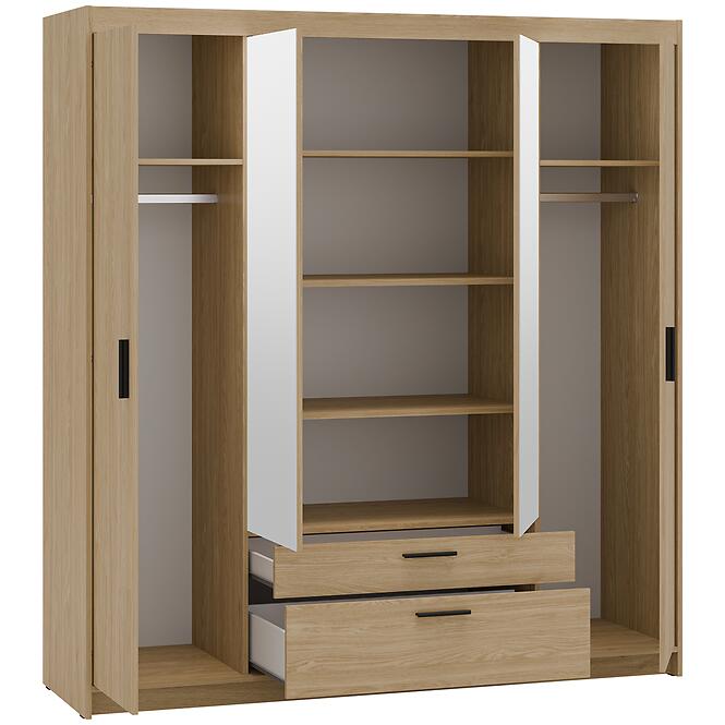 Skriňa Elena 4D 2S zrkadlo dub olejovaný