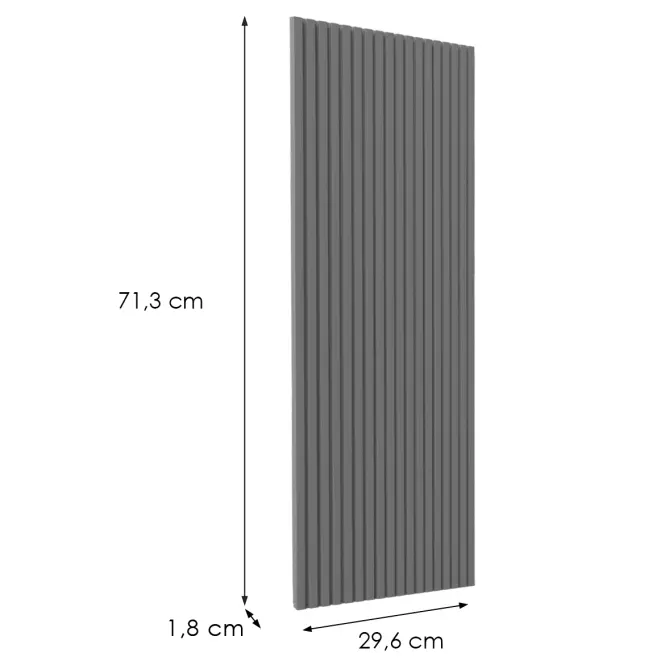 Čelo skrinky Luxeo F14-G30(72) ryfla dark grey,2