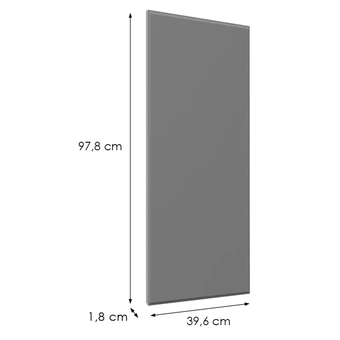 Čelo skrinky Luxeo F16-G40(100) tenký rám grey,2