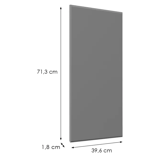 Čelo skrinky Luxeo F16-G40(72) tenký rám grey