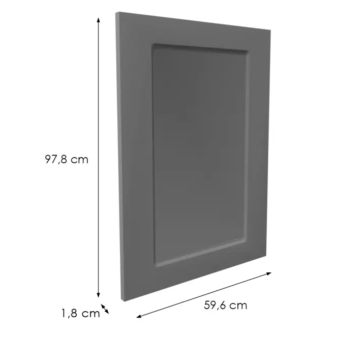 Čelo skrinky Luxeo F15-G60(100) rám dark grey,2