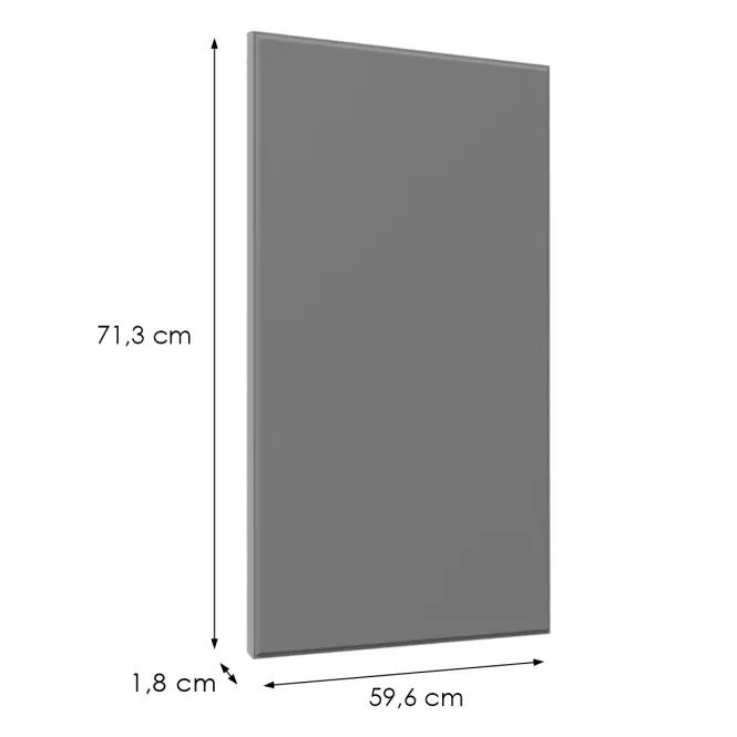 Čelo skrinky Luxeo F16-G60(72) tenký rám grey,2