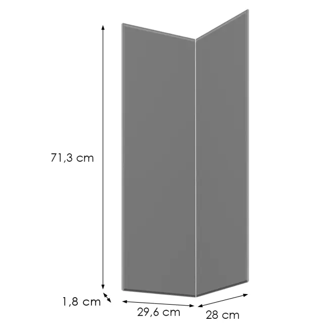 Čelo skrinky Luxeo F16-G60N2(72) tenký rám grey