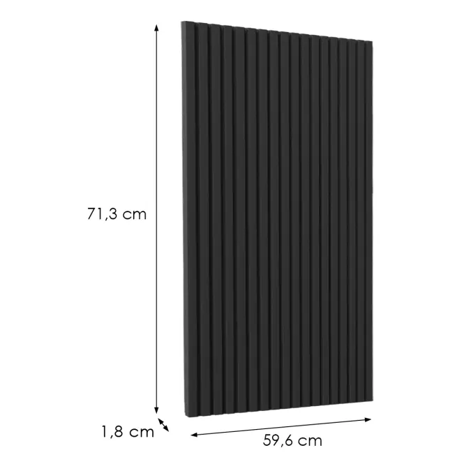Čelo skrinky Luxeo F14-G60(72) ryfla black,2