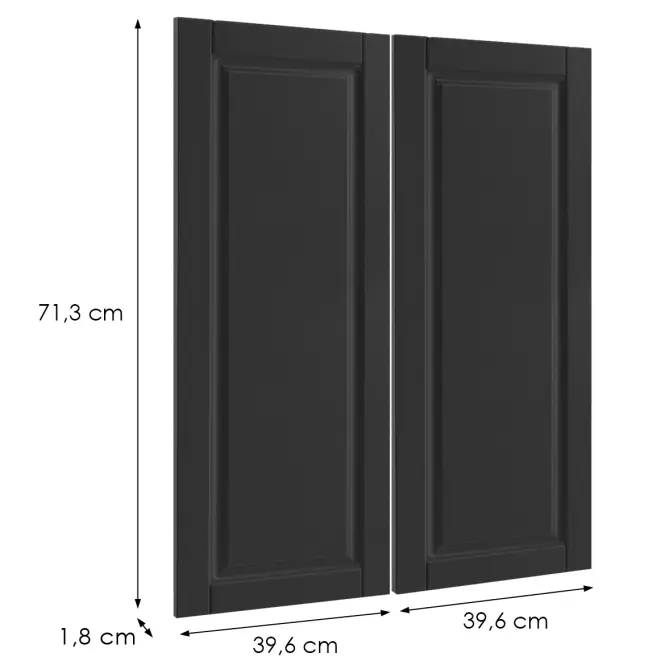Čelo skrinky Luxeo F13-G80(72) hampton black,2