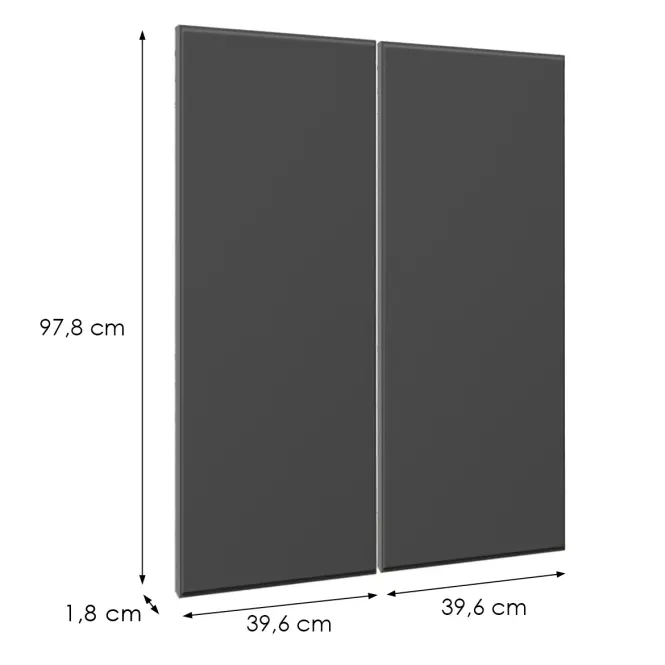 Čelo skrinky Luxeo F16-G80(100) tenký rám dark grey,2