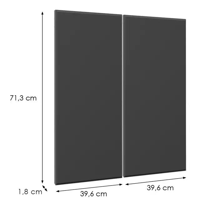 Čelo skrinky Luxeo F16-G80(72) tenký rám dark grey,2