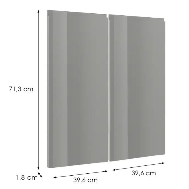 Čelo skrinky Luxeo F02-G80(72) grey lak,2
