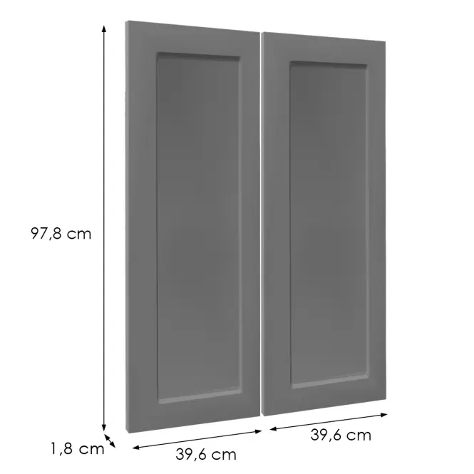 Čelo skrinky Luxeo F15-G80(100) rám dark grey