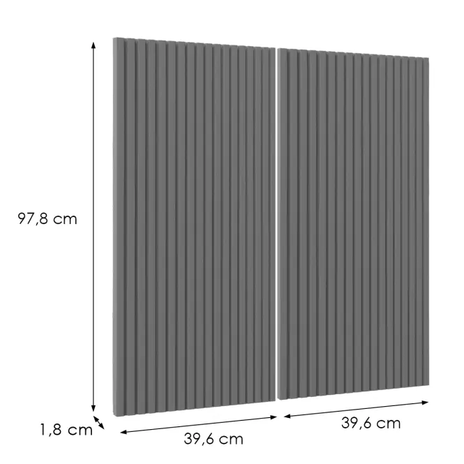 Čelo skrinky Luxeo F14-G80(100) ryfla dark grey