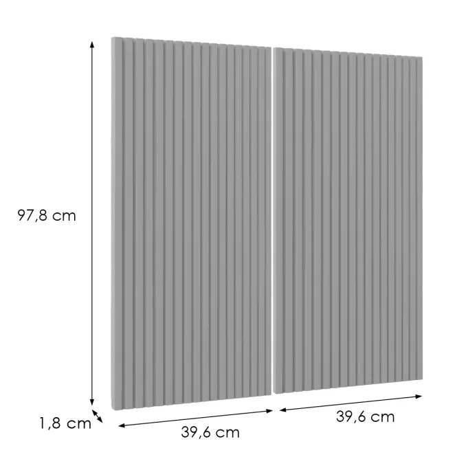 Čelo skrinky Luxeo F14-G80(100) ryfla grey,2