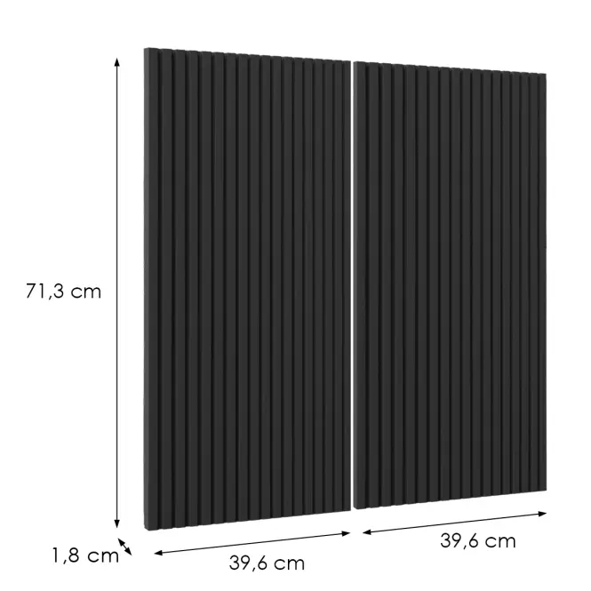 Čelo skrinky Luxeo F14-G80(72) ryfla black,2