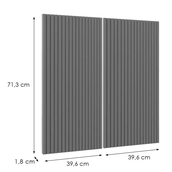 Čelo skrinky Luxeo F14-G80(72) ryfla dark grey