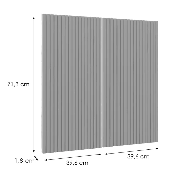 Čelo skrinky Luxeo F14-G80(72) ryfla grey,2