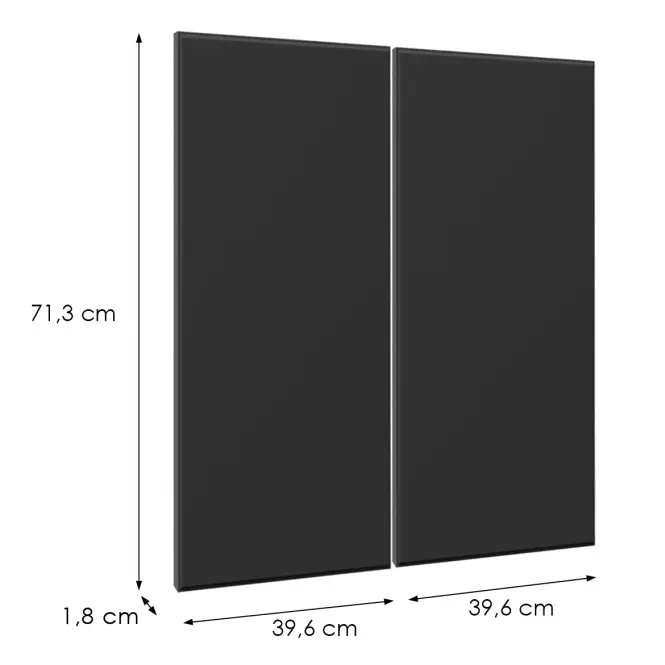 Čelo skrinky Luxeo F16-G80(72) tenký rám black,2