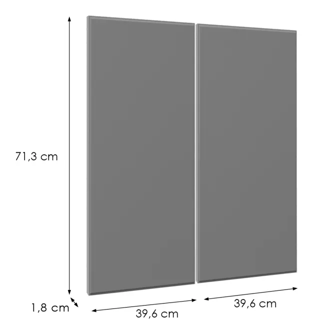 Čelo skrinky Luxeo F16-G80(72) tenký rám grey,2