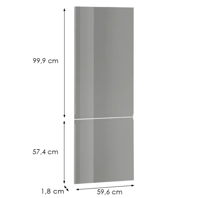 Čelo skrinky Luxeo F02-N60N grey lak,2