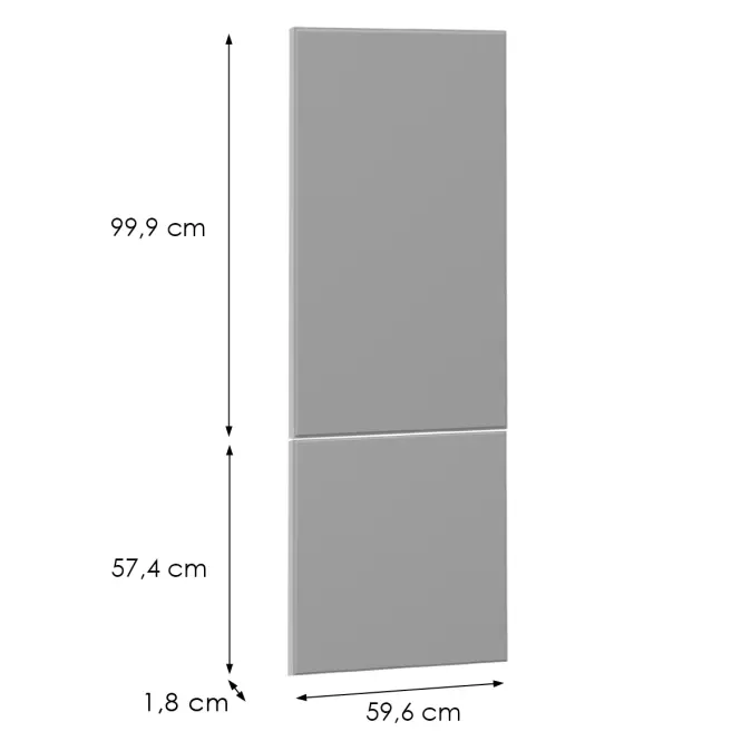 Čelo skrinky Luxeo F16-N60N tenký rám grey,2