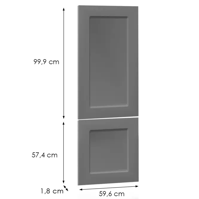 Čelo skrinky Luxeo F15-N60N rám dark grey