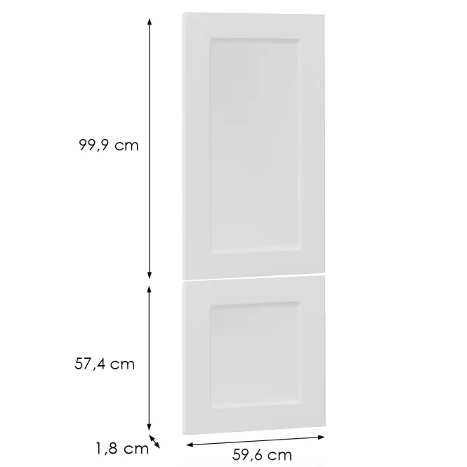 Čelo skrinky Luxeo F15-N60N rám white,2