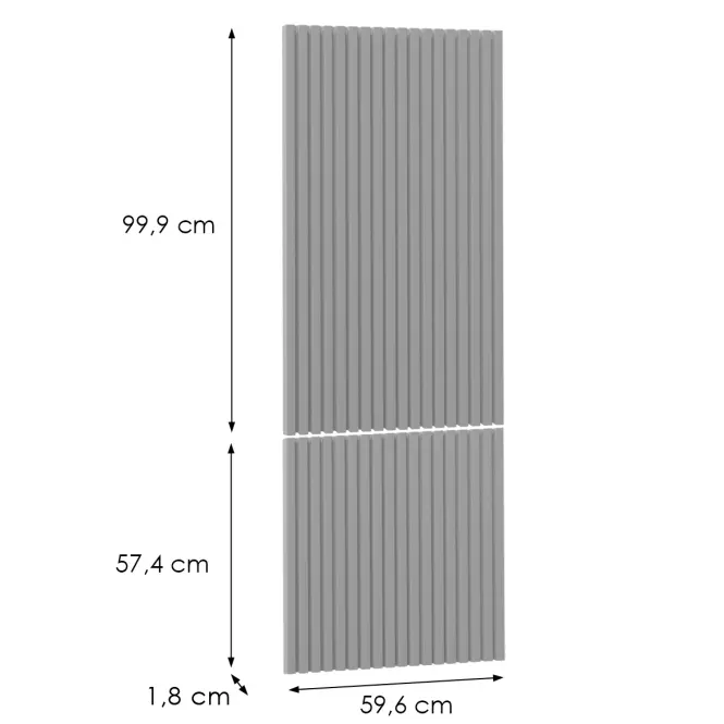 Čelo skrinky Luxeo F14-N60N ryfla grey