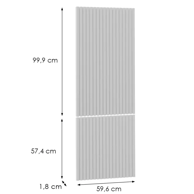 Čelo skrinky Luxeo F14-N60N ryfla white,2