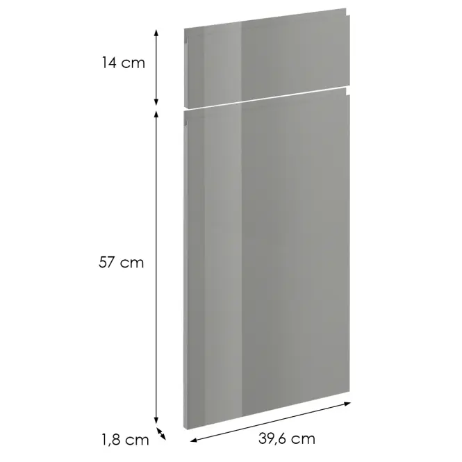 Čelo skrinky Luxeo F02-D40S1-AX grey lak,2