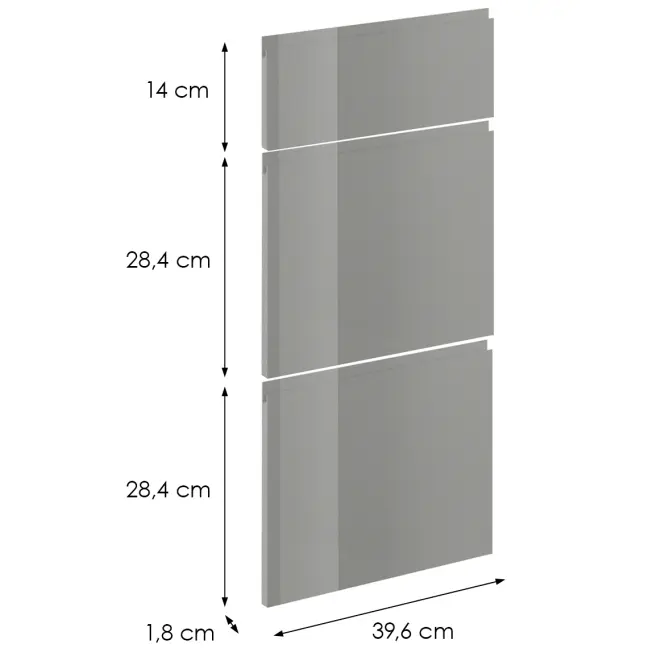 Čelo skrinky Luxeo F02-D40S3 Axis pro grey lak,2