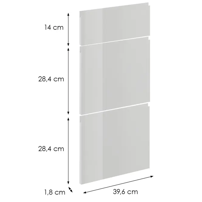 Čelo skrinky Luxeo F02-D40S3-AX white lak,2